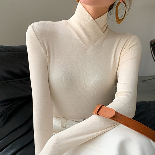 Women's Ribbed Turtleneck Top - Elodie