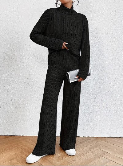 Women's Knit 2-Piece Set - Ribbed & Relaxed - SerenaStyle