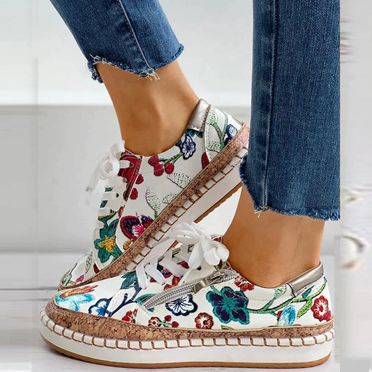 Women's Floral Slip-On Sneakers - Lightweight Breathable BloomStride