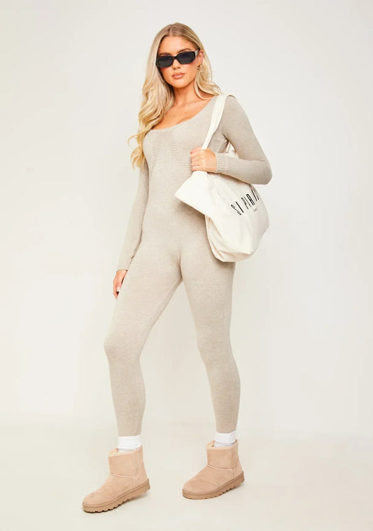 Women's Elegant Long Sleeve Jumpsuit - StyleFlex