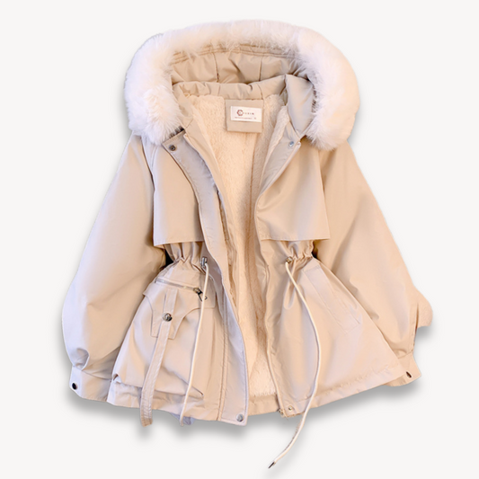 Women’s Parka Jacket – Water-Resistant – Faux Fur Lining – Hood – Adjustable Fit Pink