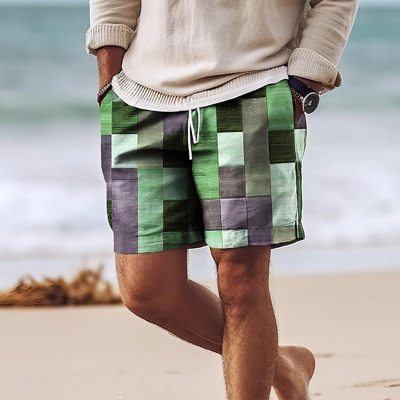 Men’s Swim Shorts – Quick Dry – Regular Fit – Mid-Thigh – Breathable Blend – Drawstring Waist Green